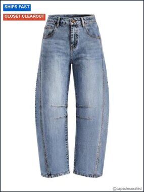 High Waisted Wide Leg Jeans Women 2026 Barrel Trendy Baggy Ankle Denim